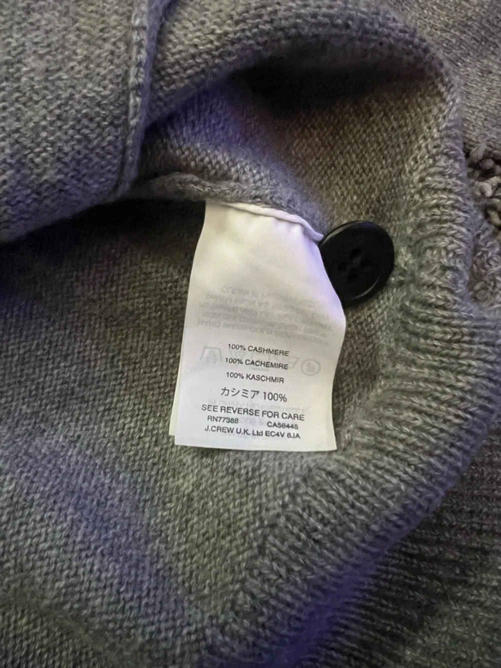 J. Crew Men's Heather Gray Button Cardigan 100% Italian Cashmere Yarn - Picture 5 of 6